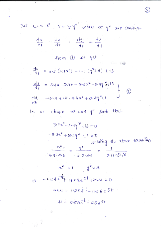 叺 . dt d t dt el us choe ne and Such thal ,Solving the abuue eaua/ 之、4-3-6 3 -3 6 0.1 6-5, 5t