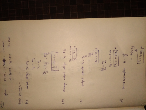 Sol:- =7hoニ R- 20n f aoktz Buck Converter: autput Hge Vo-Dys VIVS DVS てN - N2 outpet votge htxho 9 (l Outrut atrents T 0.48