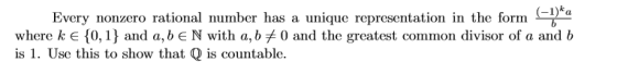 unique representation in the form -1)*a Every where k E 0,1} and a,b e N with a,b/ 0 and the greatest common divisor of a and