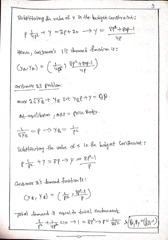 Sbtuinge vale of r in te adget Contraint PtYapt2o y= Pp+Pap 1 yence, lor nors s demond nofion is : anleuner as poblem: may J