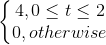 4,0< t<2 0, otherwise