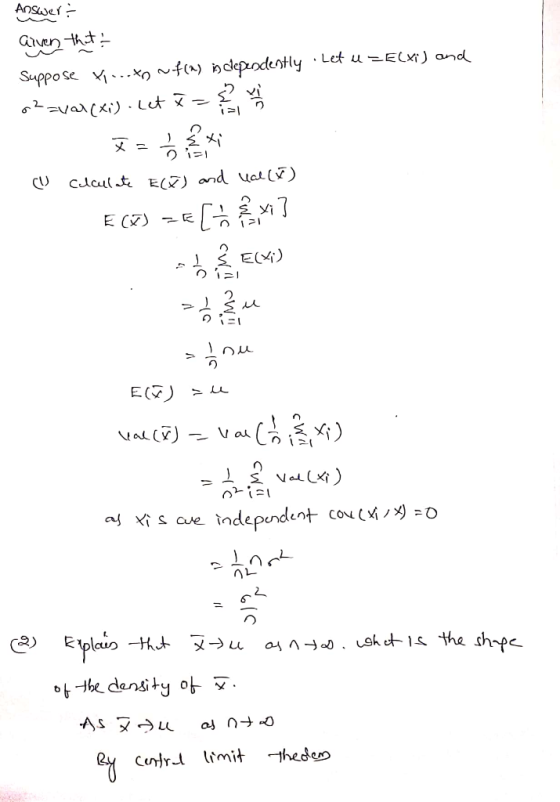 Answer aventht Let u EC) ond ~fim) bdepodently Suppose zval(Ki) .Let CU Clault E() and ualf) E ( -E E E) Val (x CoN ( D Indep