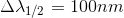 Δλ1/2 100nm