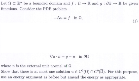 Let Ω Rn be a bounded domain and f : Ω-, R and g : 0Ω-+ R be given functions. Consider the PDE problem -Au = f in Ω, where n
