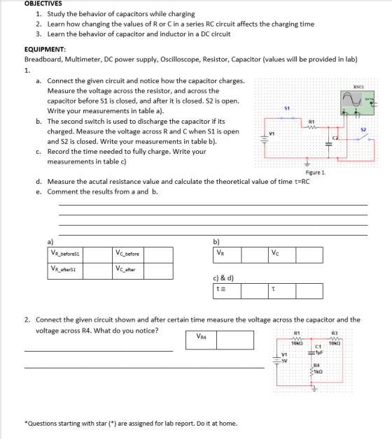 OBJECTIVES Study the behavior of capacitors while charging Learn how changing the values of R or C in a series RC circuit aff
