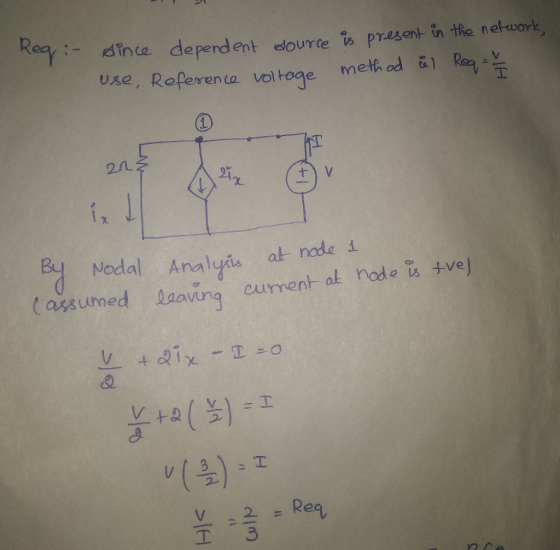 :- dinta depe ndent eourteo presentin the nehoork use, Reference Voltage method &1 Re 2A2 Nodal Anlis at node i assumed laa