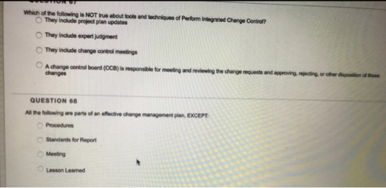 Which of the following is NOT true about tools and techniques of Perform Integrated Change Control? They indlude project plan