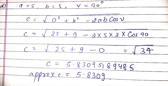 d) a b Cos V 24- approx c 5, 8309