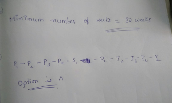 Minimum mumbex of weeks 3a weeks Option s A
