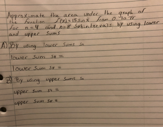 rap ec vals by ysing lae nd uppec sums lowec Sums a lo uppec sum se