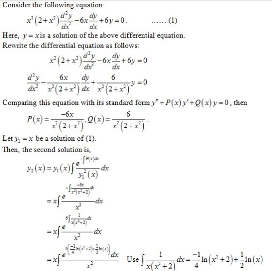 Consider the following equation dyd Here, y-xis a solution of the above differential equation Rewrite the differential equati