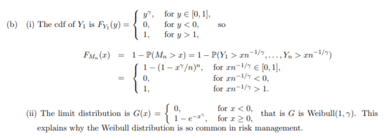 yr, for y є [0, 1), (i) The cdf of Y1 is Fh (y) = 〈 0, for y < 0, 1 for y>1, (b) SO 1-1 /n), for n-1/7 E [0,1], for an-1/<0 f
