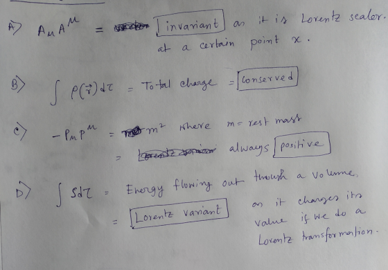 Au AM invariant cartain poimt E is Lorentz sealer. an at a Total ehange onser ved - Pap 2 Khere Test mart areate spornoalways