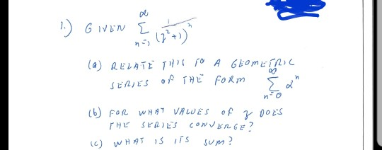 G NEN (a) RELATE T oA GEOmufn SERIES OFT FORM no VRLUES WHAT SERIES 5700 んJo CONVERGF (C) um? WHAT