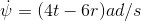 \dot \psi= (4t-6r)ad/s