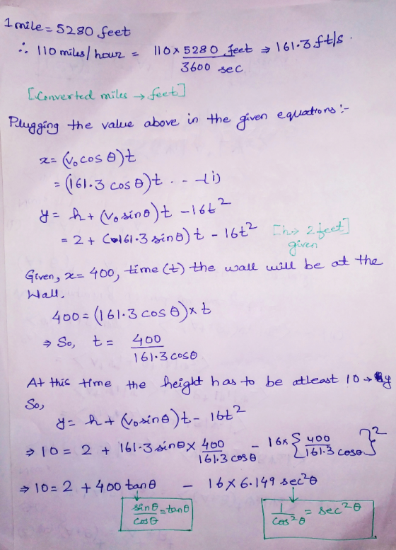 1mile 5290 feet 3606 sec [Converted miles →.feeh] Rafgirg the value above in the given eqUatrons:- 2_ oten given, X-400)-time
