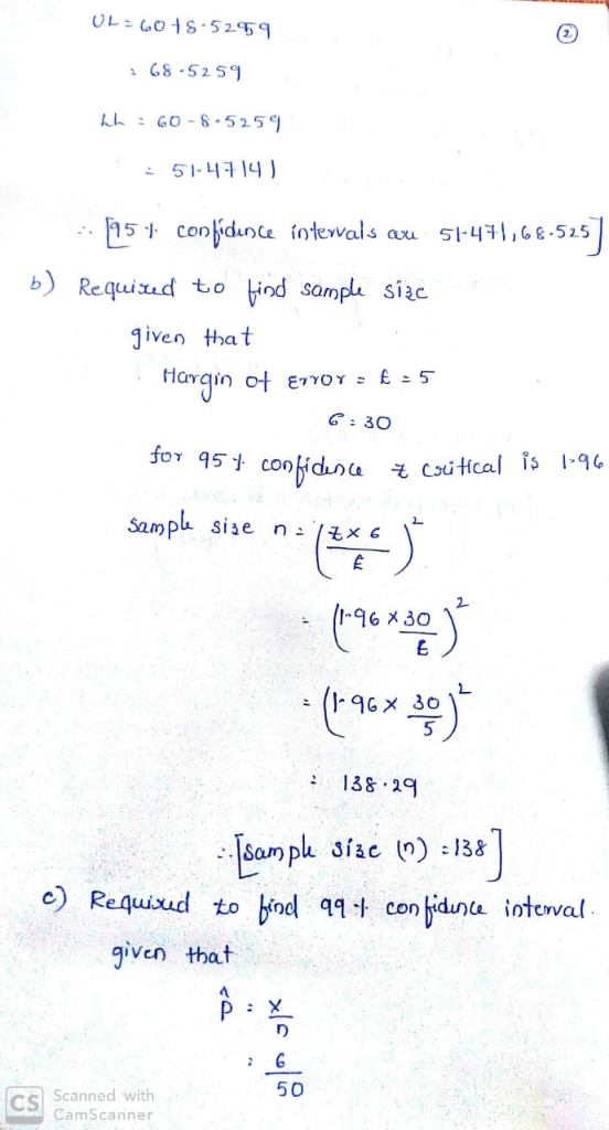 国 G8-52 59 사 : GO-8-525 51-41 14) to ind samph siac argin 0γ 95t cooffdu) a もcxi-Hcal is l.ql bRq given that 2 138 29 c) Requ
