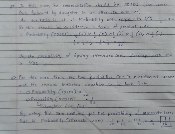 Th this case the repreicntation shauld be SnsDS altem ate mmanner) Probability with respcct to S/D an Comer Bnt fallowcd by d