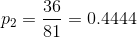 36 0.4444 P2 81
