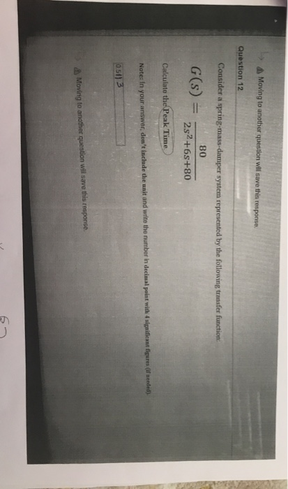 Question 12 80 G(s)2+65+80 s1