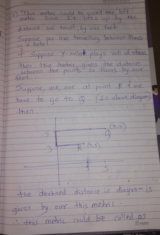This mehnc Could be colled the ift Since Tt 11 ue by the distance toe avel Suppase pue ase hav elling betuween Poos hotel Du