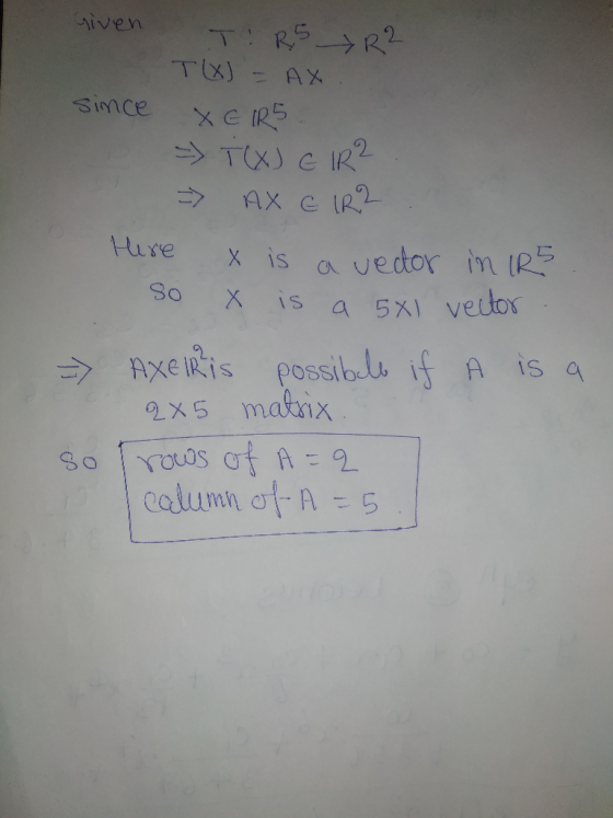 Aiven 2 ら 2 2 Hre x is a vedtox in So X is a sx1 vetlo す. Axe Ris possible, if A is pOSS
