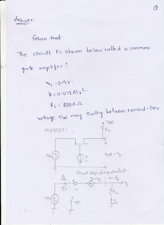 Gfven thect at amplfer M 0SFET 4. 3 Tp