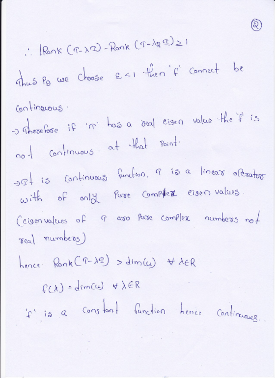 be nnec Con tinoous ContinuouS 9T↓ is (onlinuous fardhon.qis a orn eigen values or a o Rm numb s a Cons tarn unction hence Co