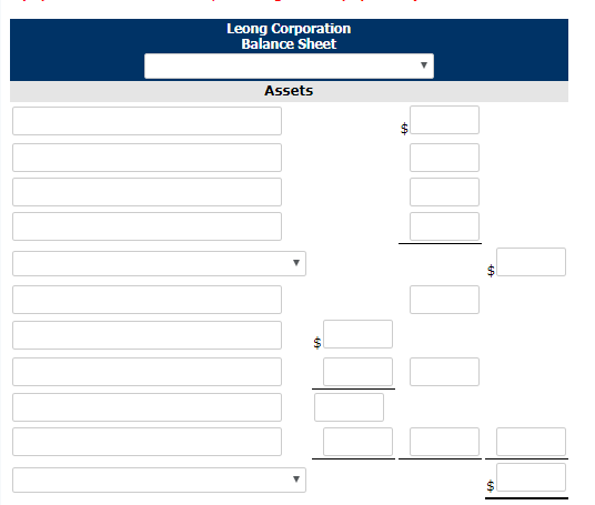 Leong Corporation Balance Sheet Asset
