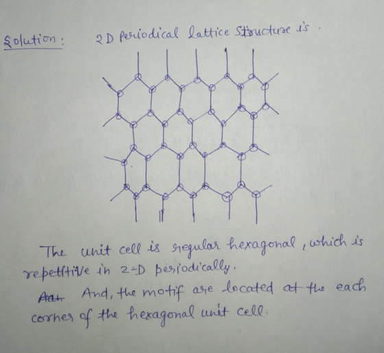 dical Lattice Stauctuae s 2 D periodical olution : The uhit cell is sregular hexagonal , ushic is IS Aa And, Hhe motif ase lo