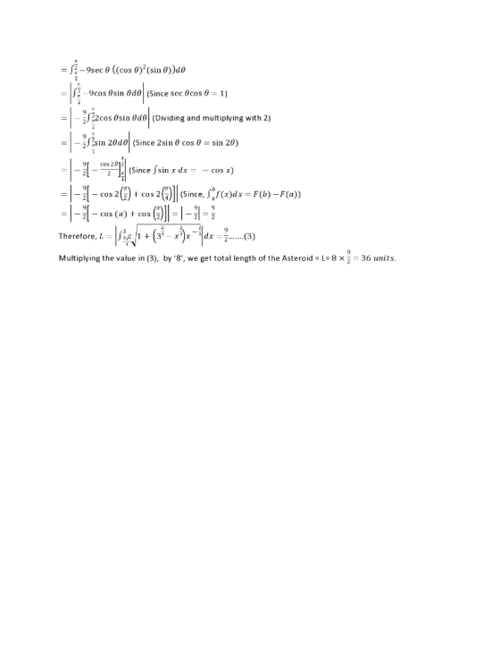 = Si-9sec 0 ((cos 0)2(sin 0))d0 9cos sin ed0 (Since sec 0cos 1) 0sin Od0 (Dividing and multiplying with 2) 4 Esin 20d0 (Since