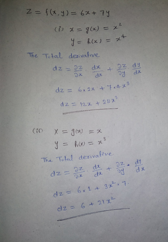 4- The Total dexivafive. dz 1221 + 28% The Tot derivalive 2. a x.