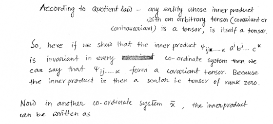 any enty arbitrary tensor Ccovariant or According to auotient laa ahose inner product contavaiant) is a tensor, is itself a t