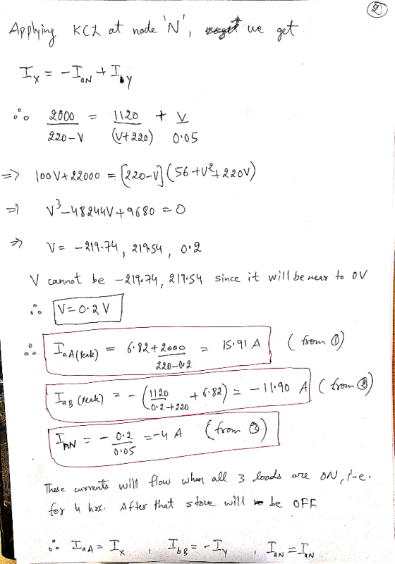 Applying KCス node N , uue ує -111.74, 2119, 0,2 V canot be -,2sy since it wil be neov 230-2 0、2+/20
