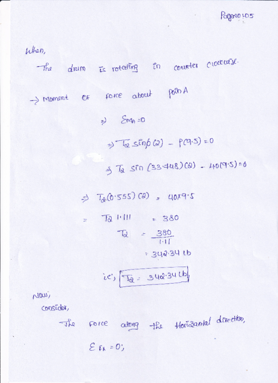 hhan, - Momant force aoutPain A Ta II 380 I.I 340 34 tb nlow