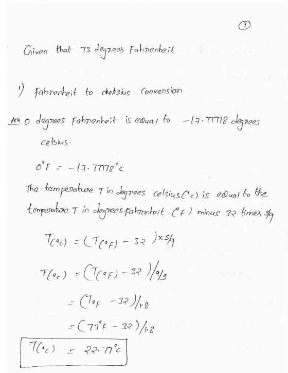 degpees Fabnenteit Given that 73 Fabnerheit to cdeksiuc Convension depes dagnees Fahnenheit is eouai fo -77778 celsius oF (7