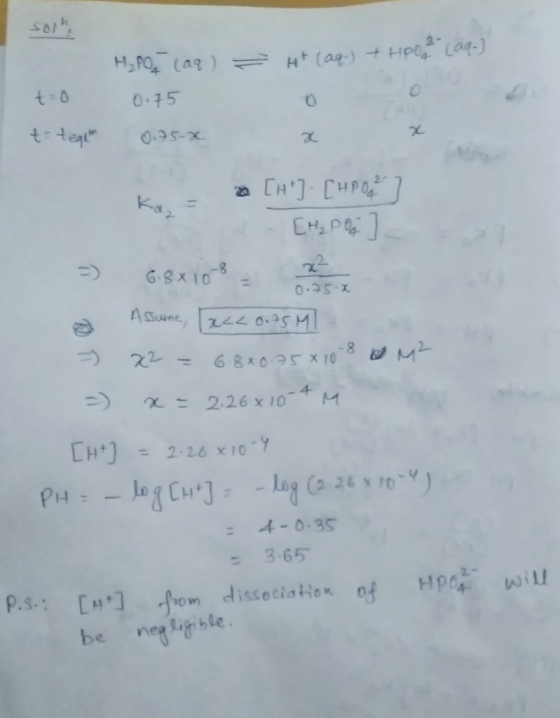 0 2. Ggx 10 z) χ= 2.26 x 10-M [H+] = 2.26 x 10 4-0.3s = 3.65 ssociaHon o be neg gble