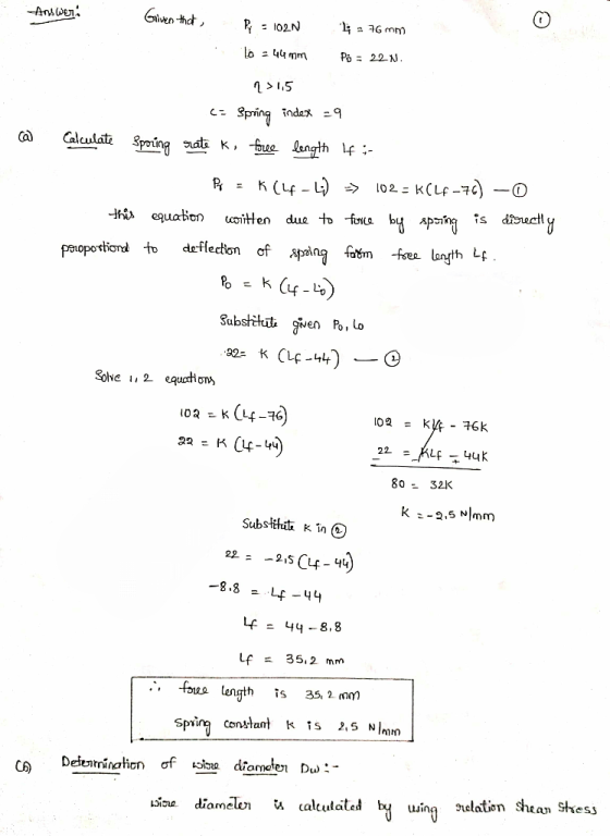 L>1,5 Pnnj Ca Calciatz 3 P*ropo Sove ,2 equaion 22 - Klf 44k 80 32K 22 - 215 Cuf- 8.8 - Lf-44 = 44-8.8 35.2 mm Spring cota s