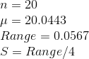 n20 20.0443 Range 0.0567 S Range/4