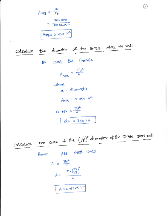 20,00s Calculate the diamt of the single lee tie vod: Bsin the formula d diameter 049 i - tto da o 160 in fte Sie siee od tee
