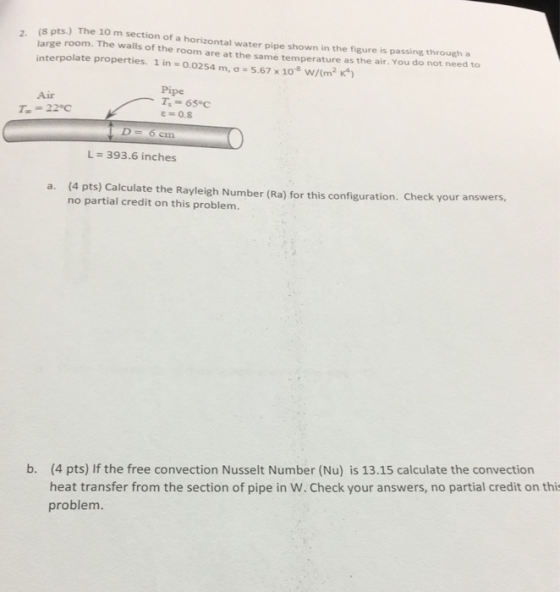 on of a horizontal water pipe shown in the figure is passing through a large room. The walls of interpolate properties. 1 in