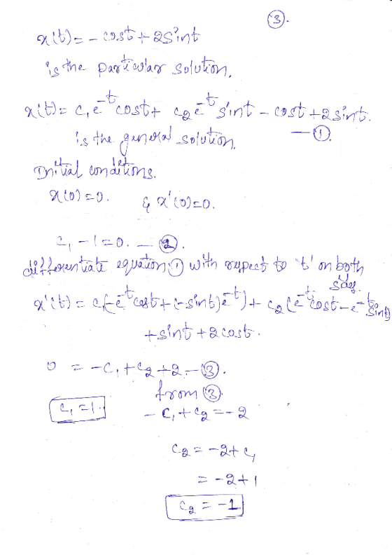 the Panar Solukon, t RitCECost ce°sınt- cost 2sint the Ato) & atoo +sint+acost C -1