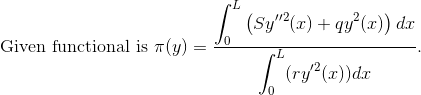 Given functional is π(y) (ry(x))dr
