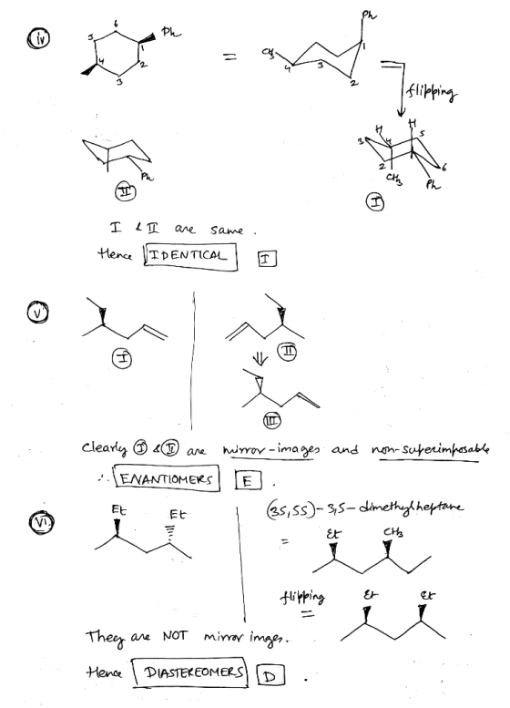 2 Hence TpENTCALT clearly ane ENANTIOMERSE Et 35,SS-3s - Et Et iny er They a NOTminm inmnpr Hence DIASTEKEOMERS