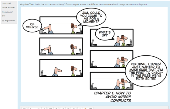 Question 4 Why does Trent thinks that this cartoon is funny? Discuss in your answer the different tasks associated with using