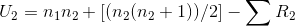 U_{2}=n_{1}n_{2}+[(n_{2}(n_{2}+1))/2]-\sum R_{2}