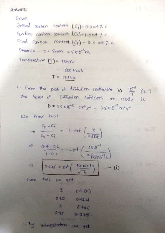 ANSNER Giwen gnital aybon content C:) 02ot . c Sunface canbon content Cs) - 1owt /. c Final Cabon Content (Ce) 0 4 wt 1. c Is