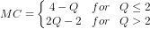 4-Q for Q<2 MC 2Q-2 for Q> 2