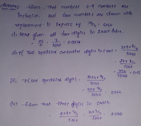 CAnswes -GRven that numbe&s 0-91 numbexS are inclucive, But four numbes s ase alacon ith veplacement ft xprecs by S040 7 9n z