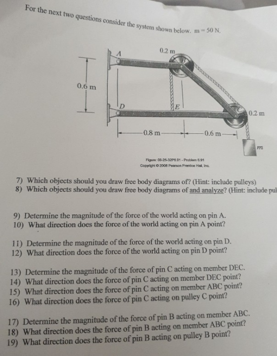 For the next two questions consider the system shown below. m 0.2 m 0.6 m ME 0.2 m 0.8 m 0.6 m Figu: 08-25-32P6 S1 - Prablem